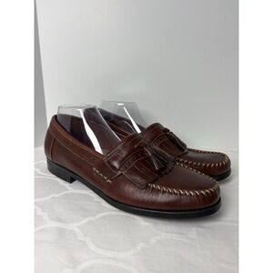 G.H. Bass Michael Shoes Mens Size 11D Brown Leather Tassel Loafers Made In USA
